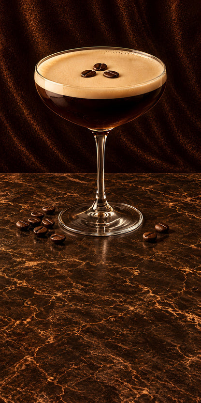 Espresso Martini fridge wrap full design