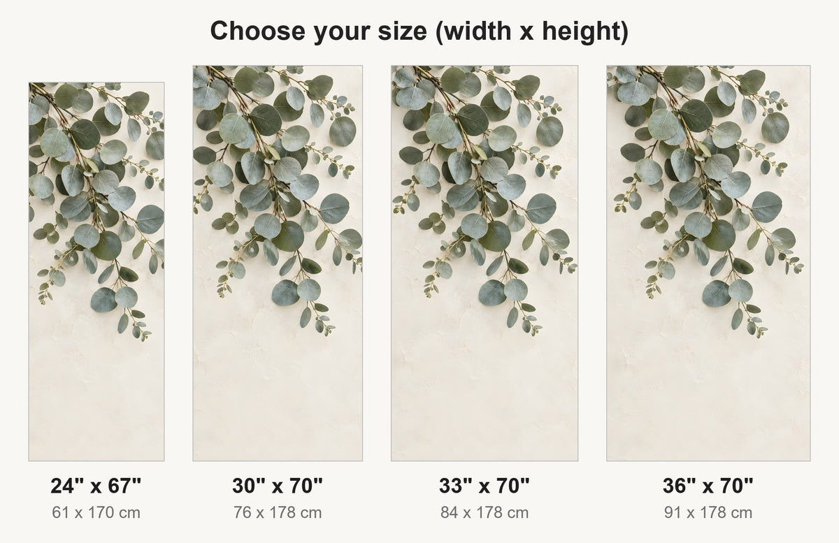 Eucalyptus Branches fridge wrap available sizes 24, 30, 33 and 36 inch