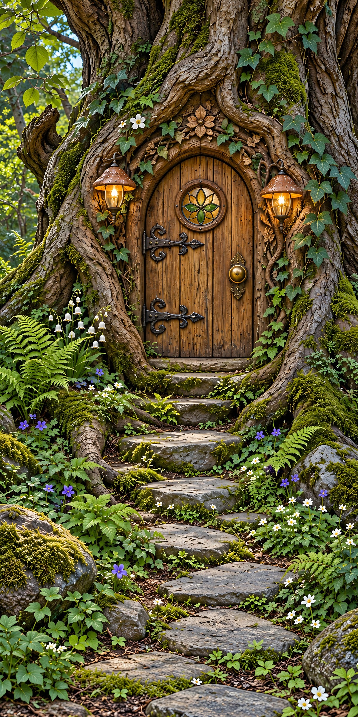Fairy Door in a Tree fridge wrap full design