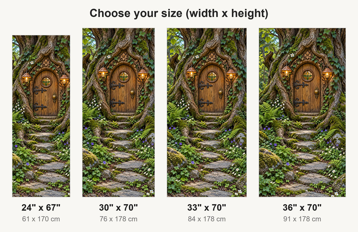 Fairy Door in a Tree fridge wrap available sizes 24, 30, 33 and 36 inch