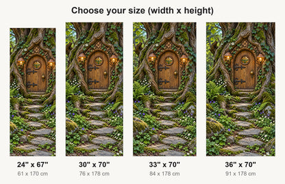 Fairy Door in a Tree fridge wrap available sizes 24, 30, 33 and 36 inch