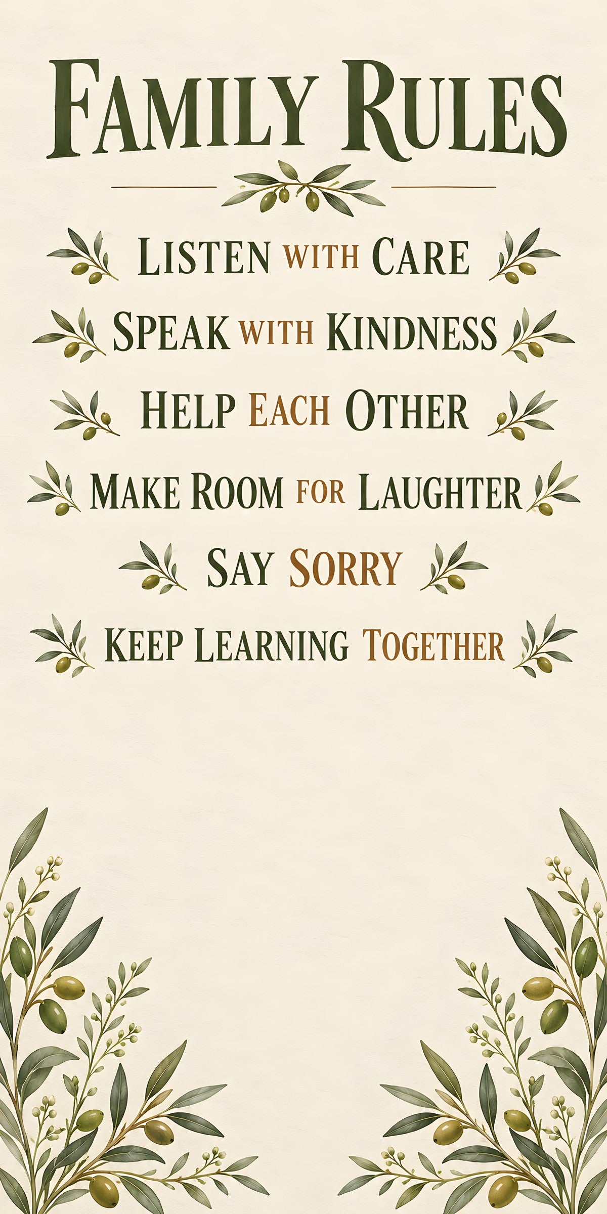 Family Rules fridge wrap full design