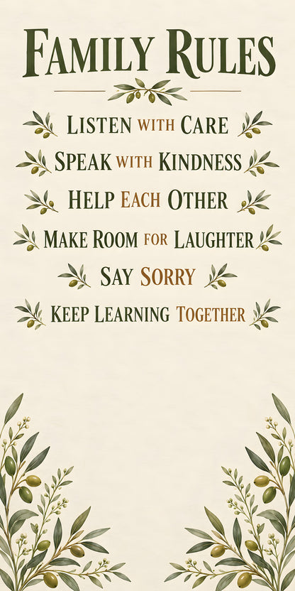 Family Rules fridge wrap full design
