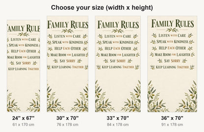 Family Rules fridge wrap available sizes 24, 30, 33 and 36 inch