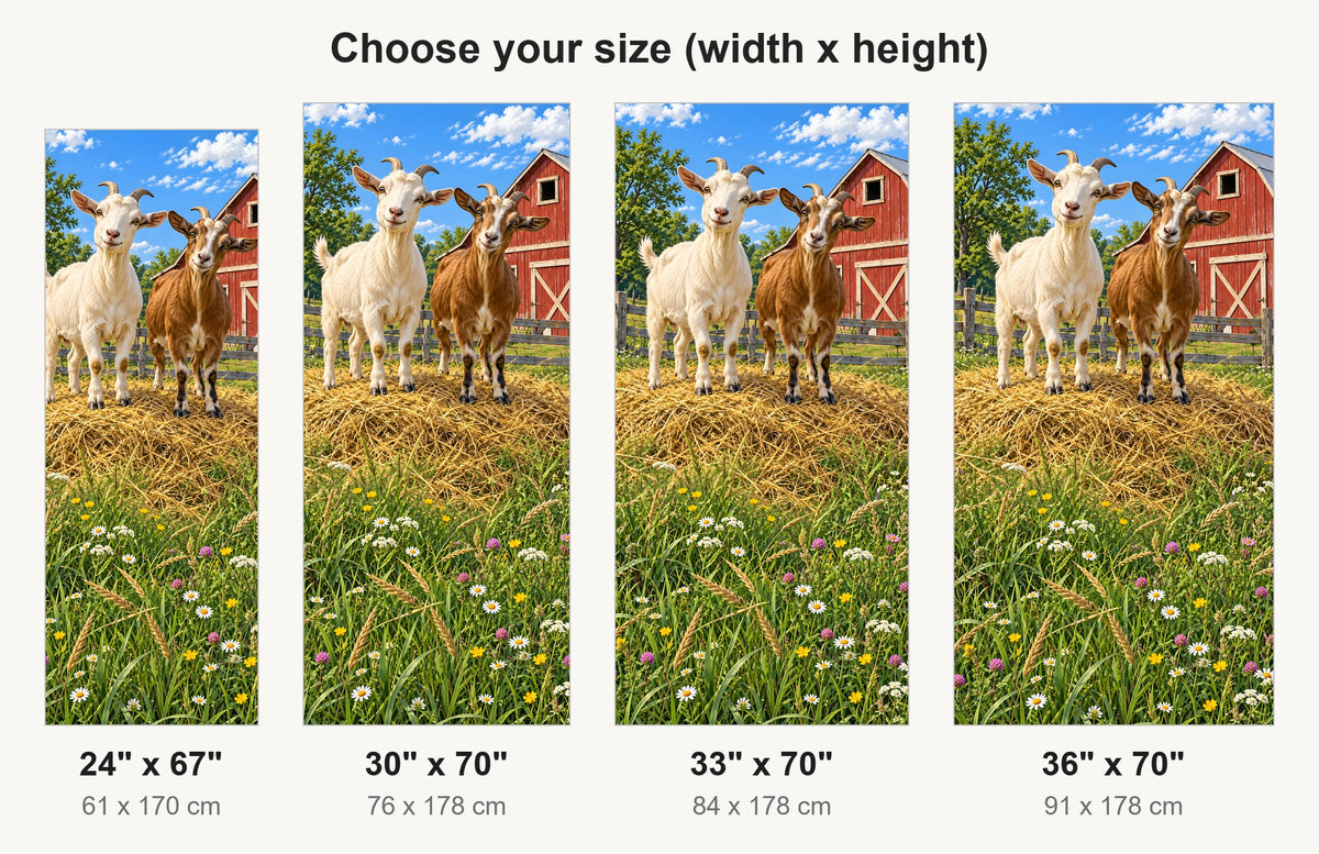 Farm Goats fridge wrap available sizes 24, 30, 33 and 36 inch