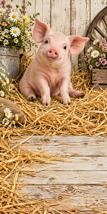 Farmhouse Piglet fridge wrap full design