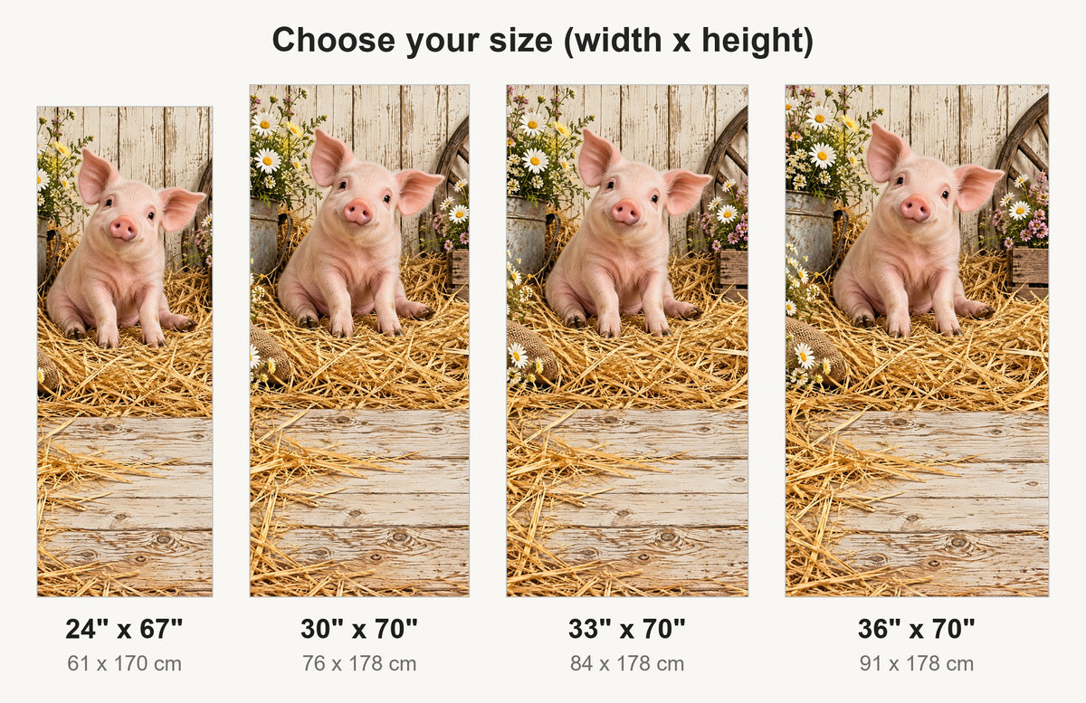 Farmhouse Piglet fridge wrap available sizes 24, 30, 33 and 36 inch