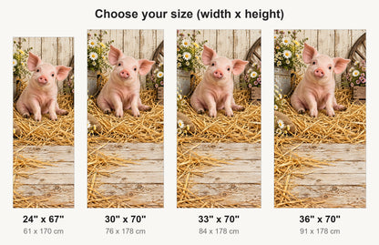 Farmhouse Piglet fridge wrap available sizes 24, 30, 33 and 36 inch