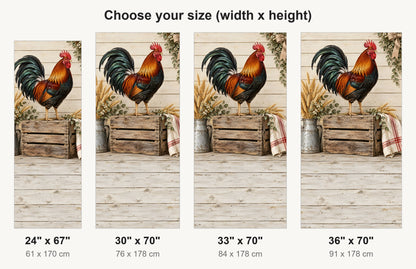 Farmhouse Rooster fridge wrap available sizes 24, 30, 33 and 36 inch