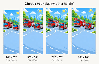 Fire Trucks fridge wrap available sizes 24, 30, 33 and 36 inch