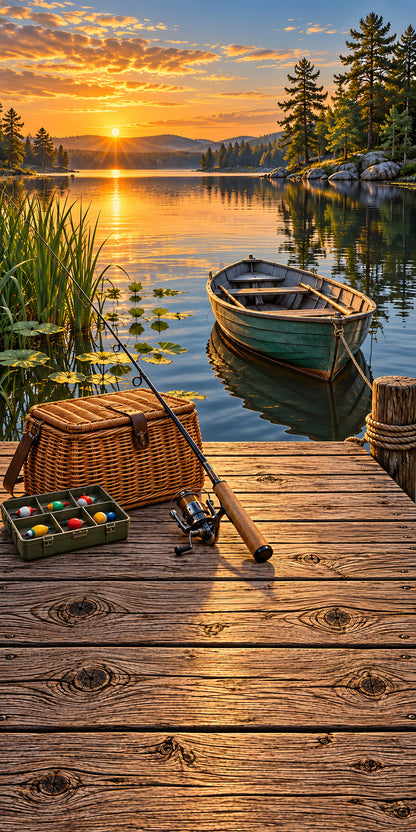 Fishing Dock fridge wrap full design