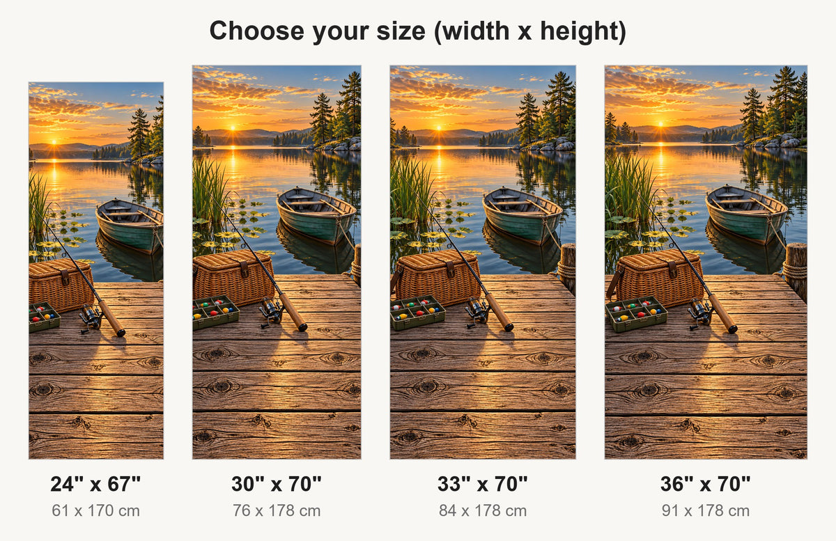 Fishing Dock fridge wrap available sizes 24, 30, 33 and 36 inch