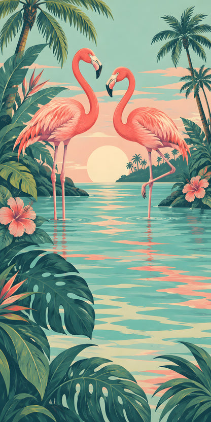 Flamingos fridge wrap full design