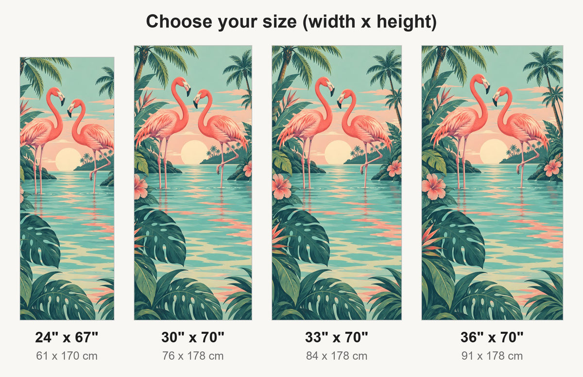 Flamingos fridge wrap available sizes 24, 30, 33 and 36 inch