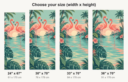 Flamingos fridge wrap available sizes 24, 30, 33 and 36 inch