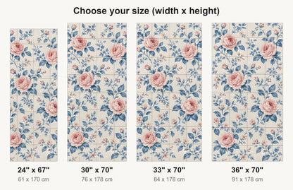 Floral Wallpaper Tile fridge wrap available sizes 24, 30, 33 and 36 inch