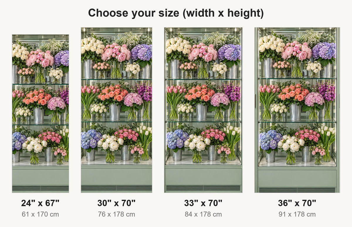 Florist Flower Cooler fridge wrap available sizes 24, 30, 33 and 36 inch