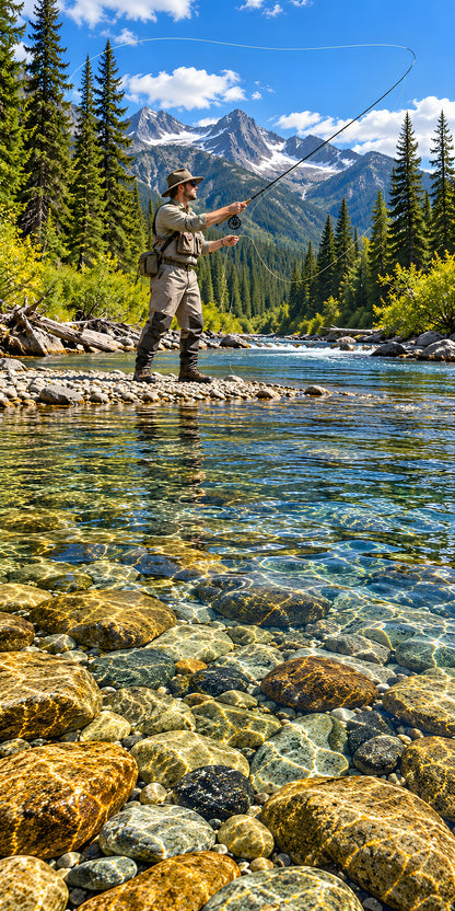 Fly Fishing Trout Stream fridge wrap full design