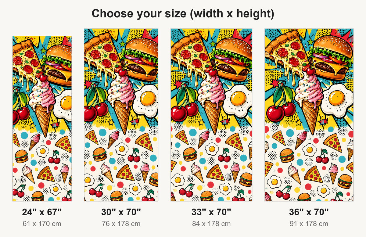 Food Pop Art fridge wrap available sizes 24, 30, 33 and 36 inch