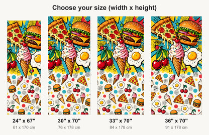 Food Pop Art fridge wrap available sizes 24, 30, 33 and 36 inch