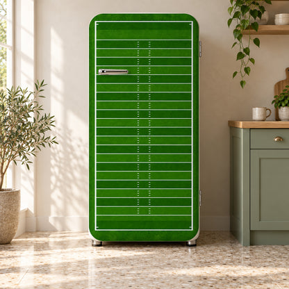 Football Field fridge wrap on a retro refrigerator