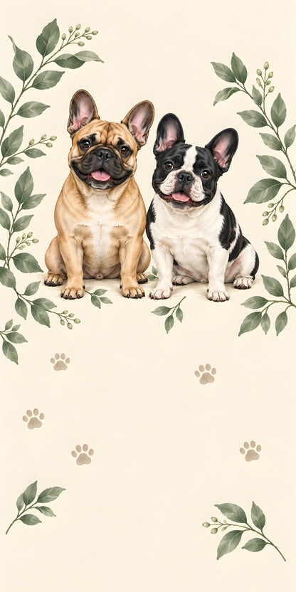 French Bulldogs fridge wrap full design