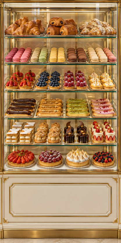 French Pastry Display Case fridge wrap full design