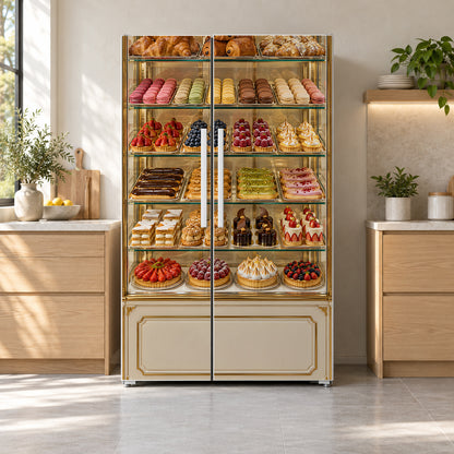 French Pastry Display Case fridge wrap on a side-by-side refrigerator