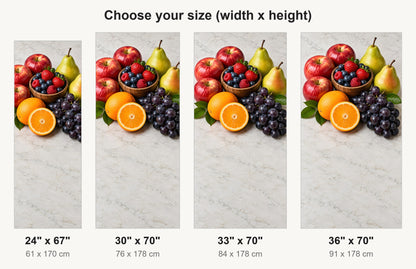 Fresh Fruit Mix fridge wrap available sizes 24, 30, 33 and 36 inch