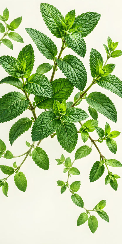 Fresh Mint Leaves fridge wrap full design