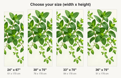 Fresh Mint Leaves fridge wrap available sizes 24, 30, 33 and 36 inch