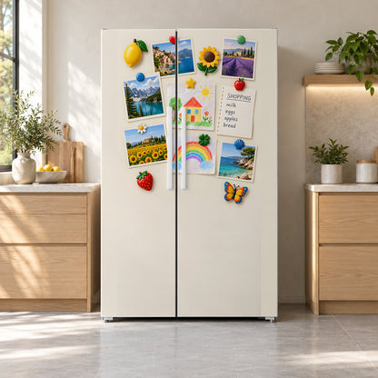 Fridge Magnet Collage fridge wrap on a side-by-side refrigerator