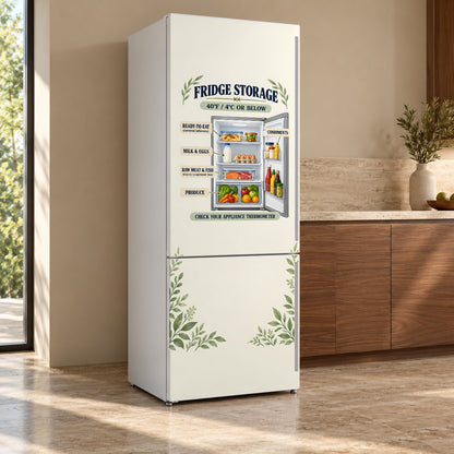 Fridge Storage Guide fridge wrap, refrigerator shown at an angle