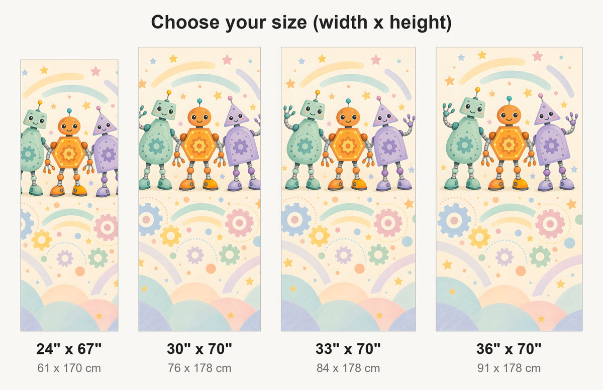 Friendly Robots fridge wrap available sizes 24, 30, 33 and 36 inch