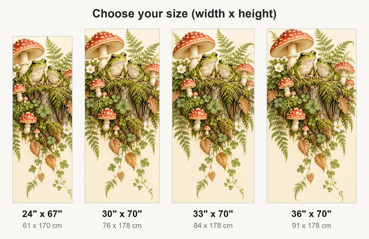 Frogs & Toadstools fridge wrap available sizes 24, 30, 33 and 36 inch