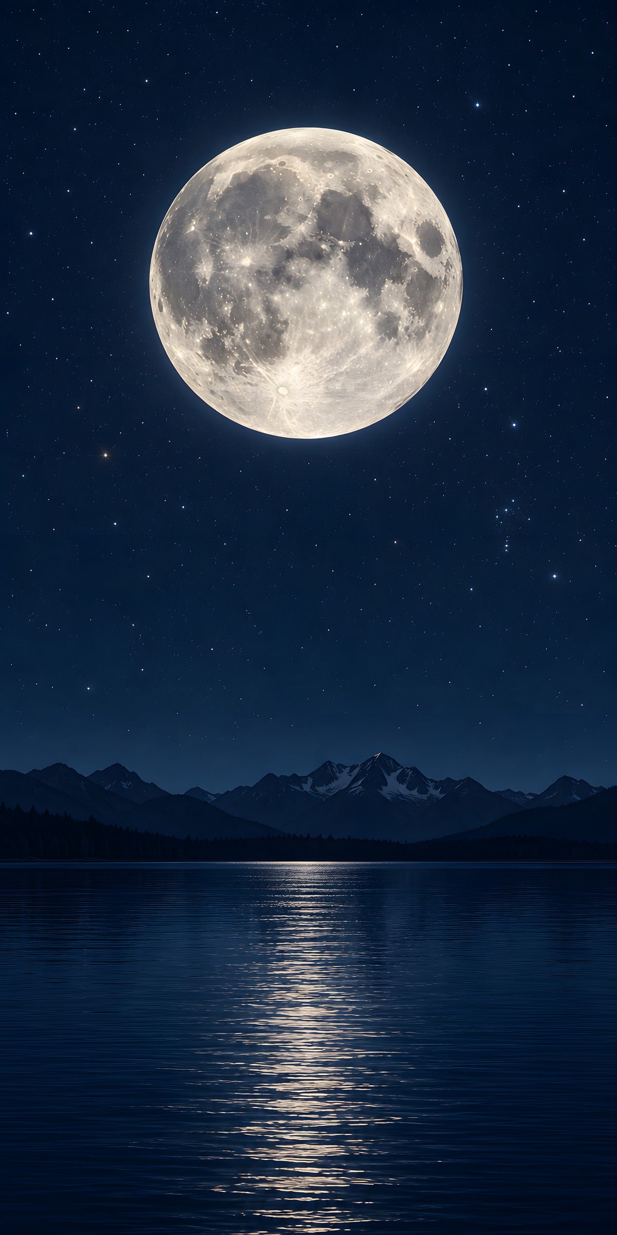 Full Moon over Lake fridge wrap full design