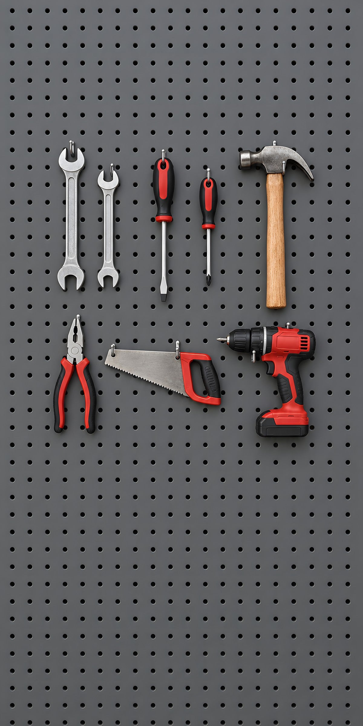 Garage Tool Pegboard fridge wrap full design