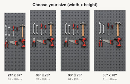 Garage Tool Pegboard fridge wrap available sizes 24, 30, 33 and 36 inch