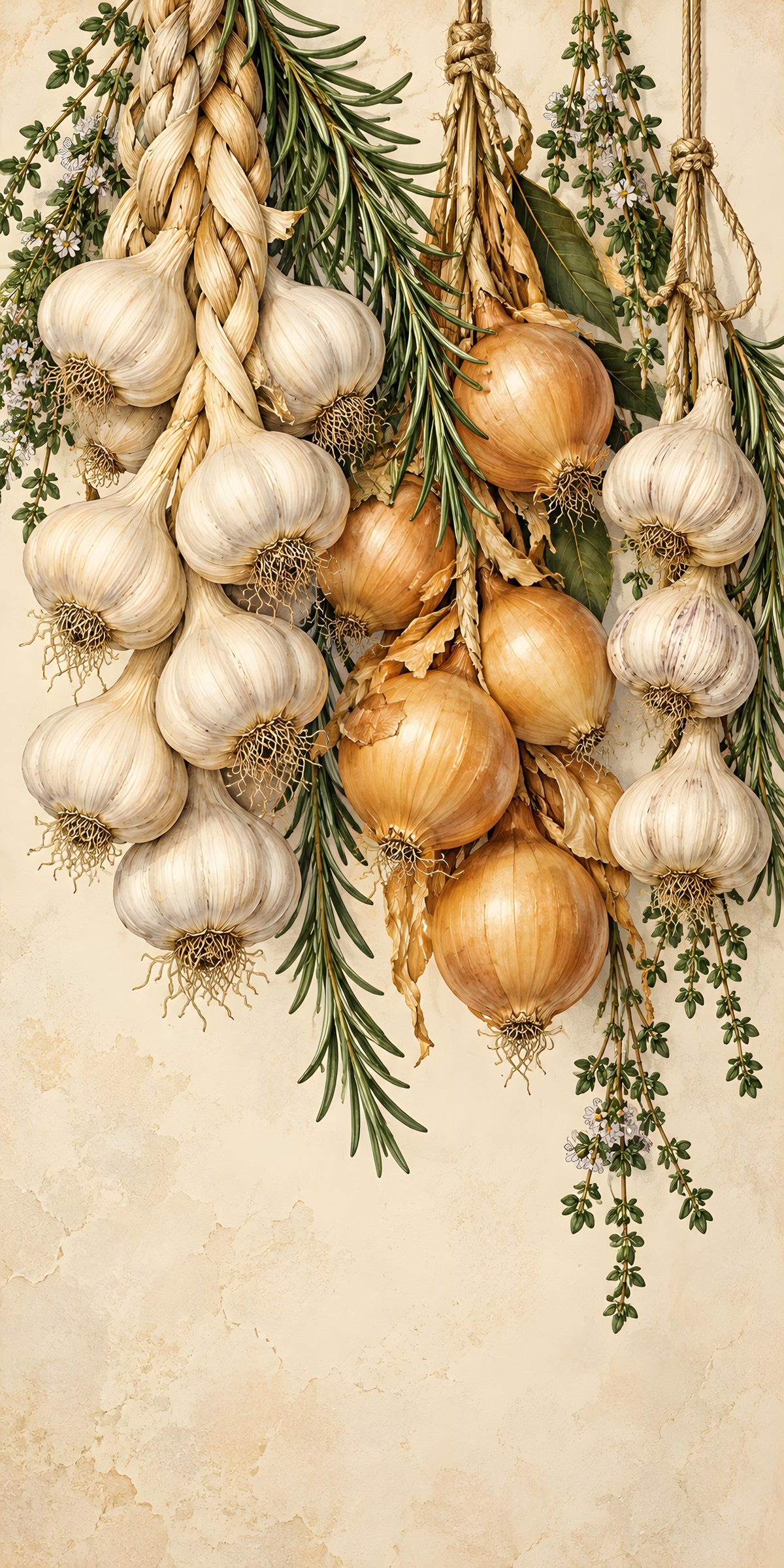 Garlic & Onion Braids fridge wrap full design