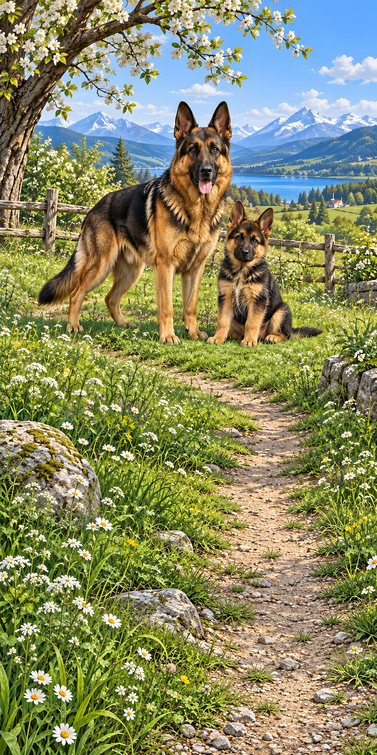 German Shepherds fridge wrap full design