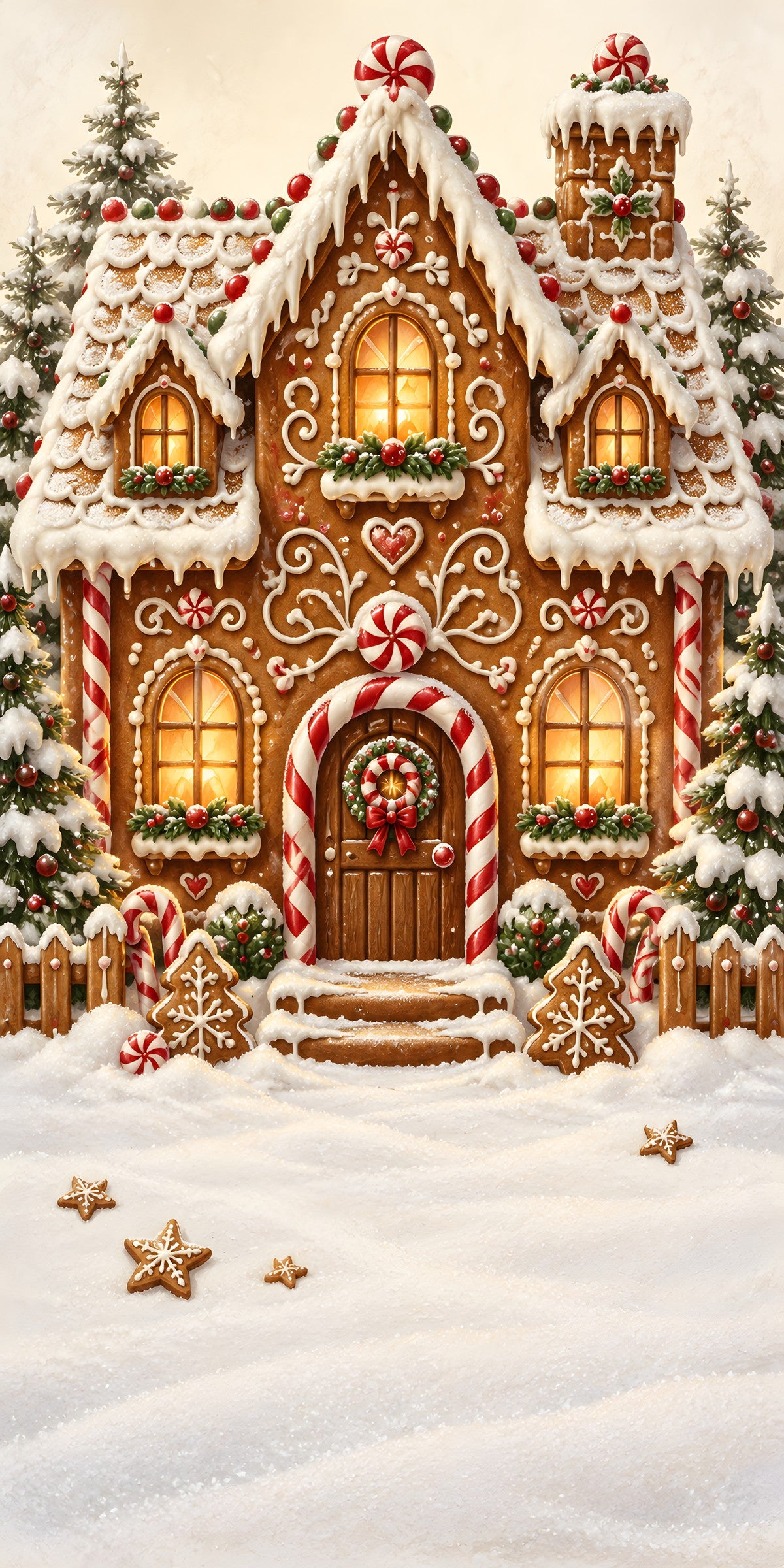 Gingerbread House fridge wrap full design