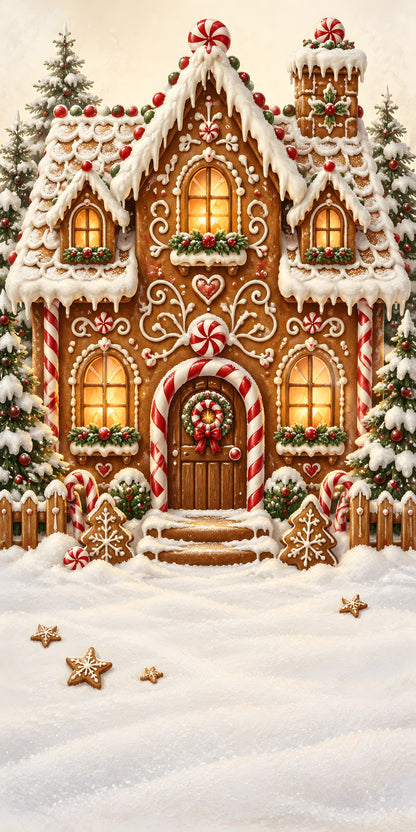 Gingerbread House fridge wrap full design