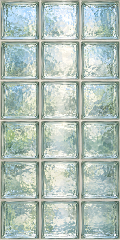 Glass Block Wall fridge wrap full design