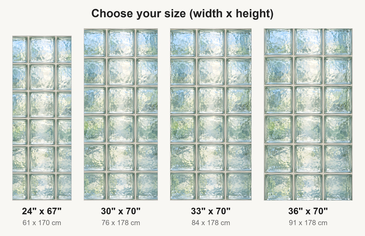 Glass Block Wall fridge wrap available sizes 24, 30, 33 and 36 inch