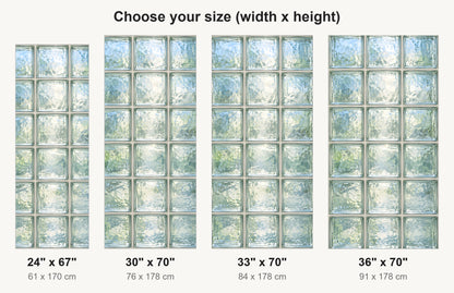 Glass Block Wall fridge wrap available sizes 24, 30, 33 and 36 inch