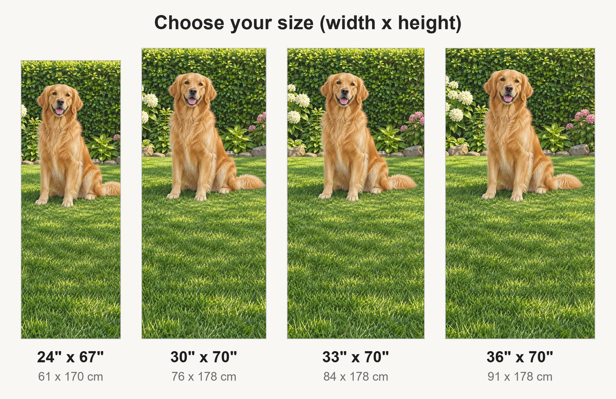 Golden Retriever fridge wrap available sizes 24, 30, 33 and 36 inch