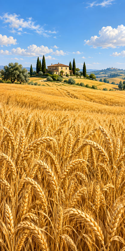 Golden Wheat Field fridge wrap full design