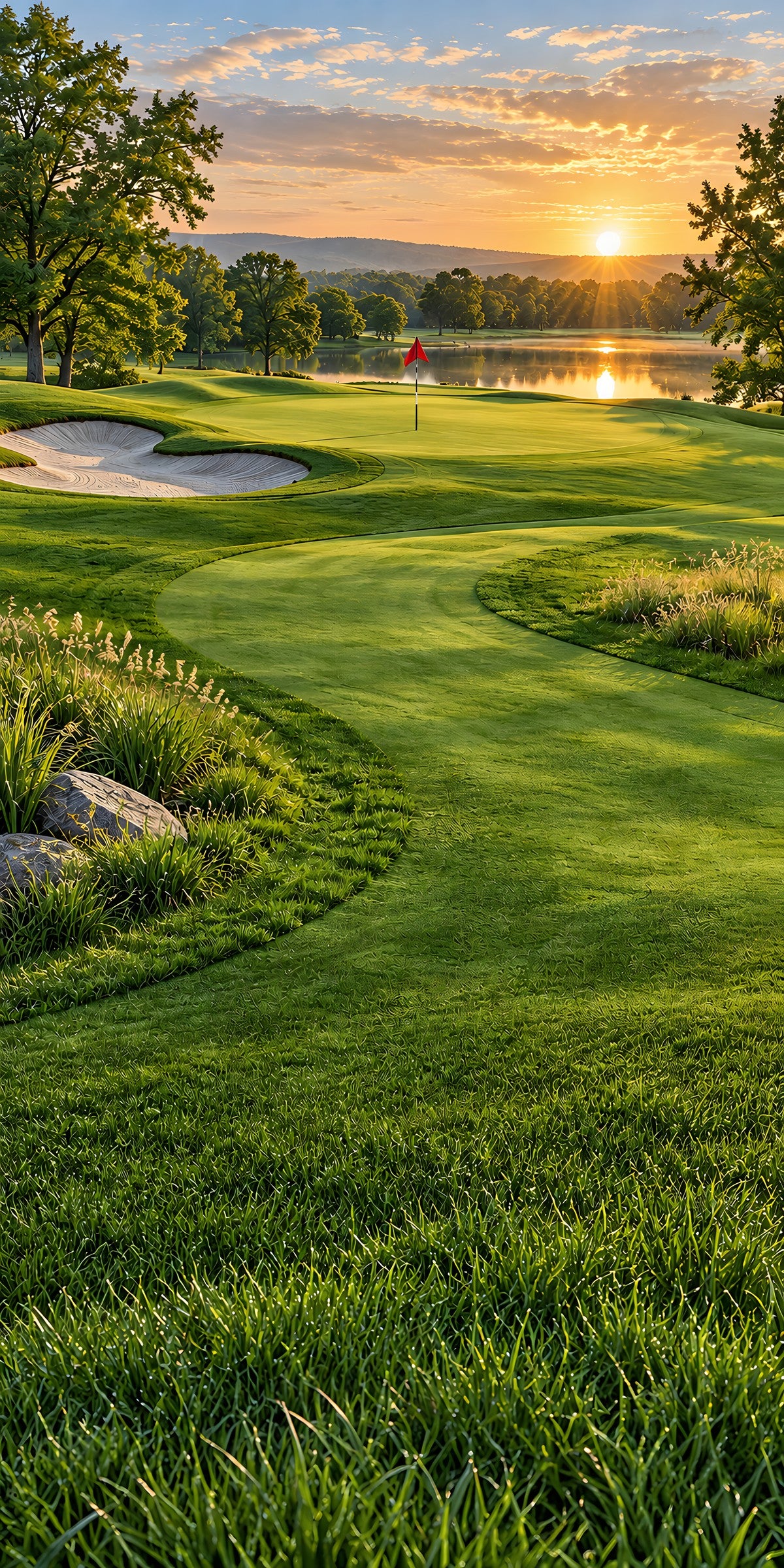 Golf Course Green fridge wrap full design