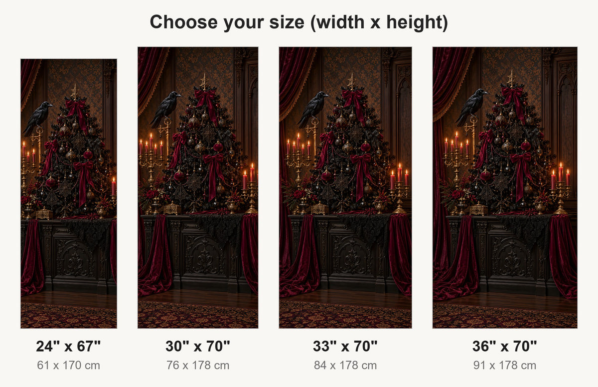 Gothmas Victorian Christmas fridge wrap available sizes 24, 30, 33 and 36 inch