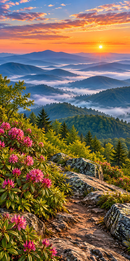 Great Smoky Mountains fridge wrap full design